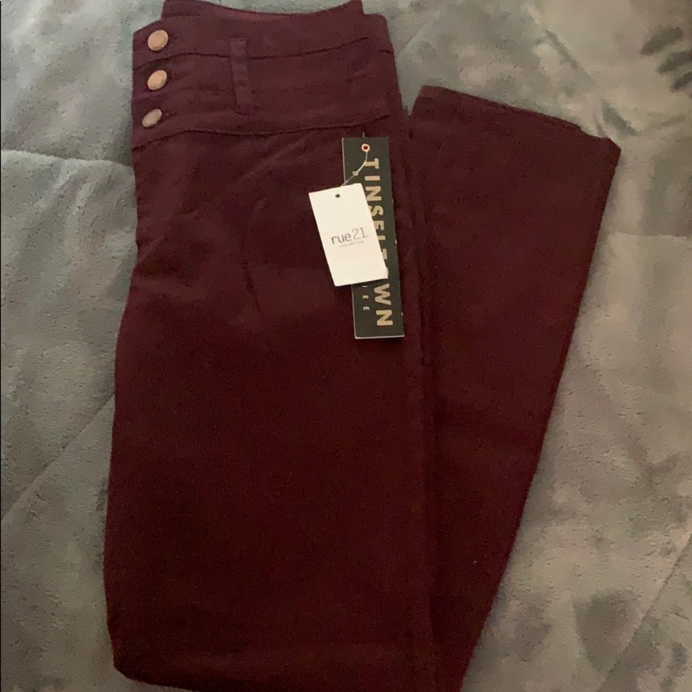 Rue 21 Maroon Stretchy Jeggings Size 4